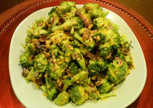 broccoli cheddar salad with title