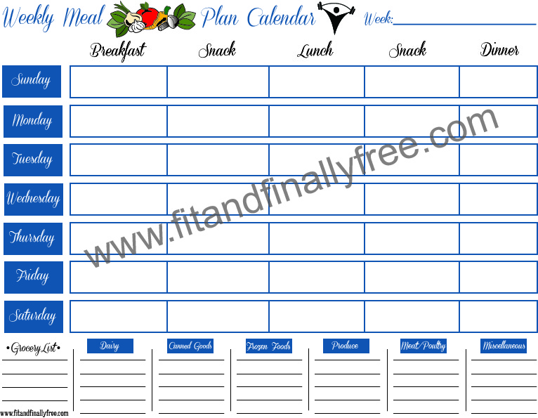 weekly meal planner revised